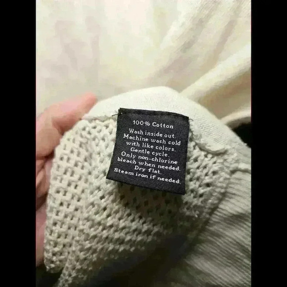 Stylish Cream Long Sleeve Sweater with Mesh Detailing - Picture 4 of 4